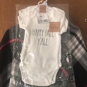 Rae Dunn 3 Pack Fall Bodysuit Set, 6-9 months NWT